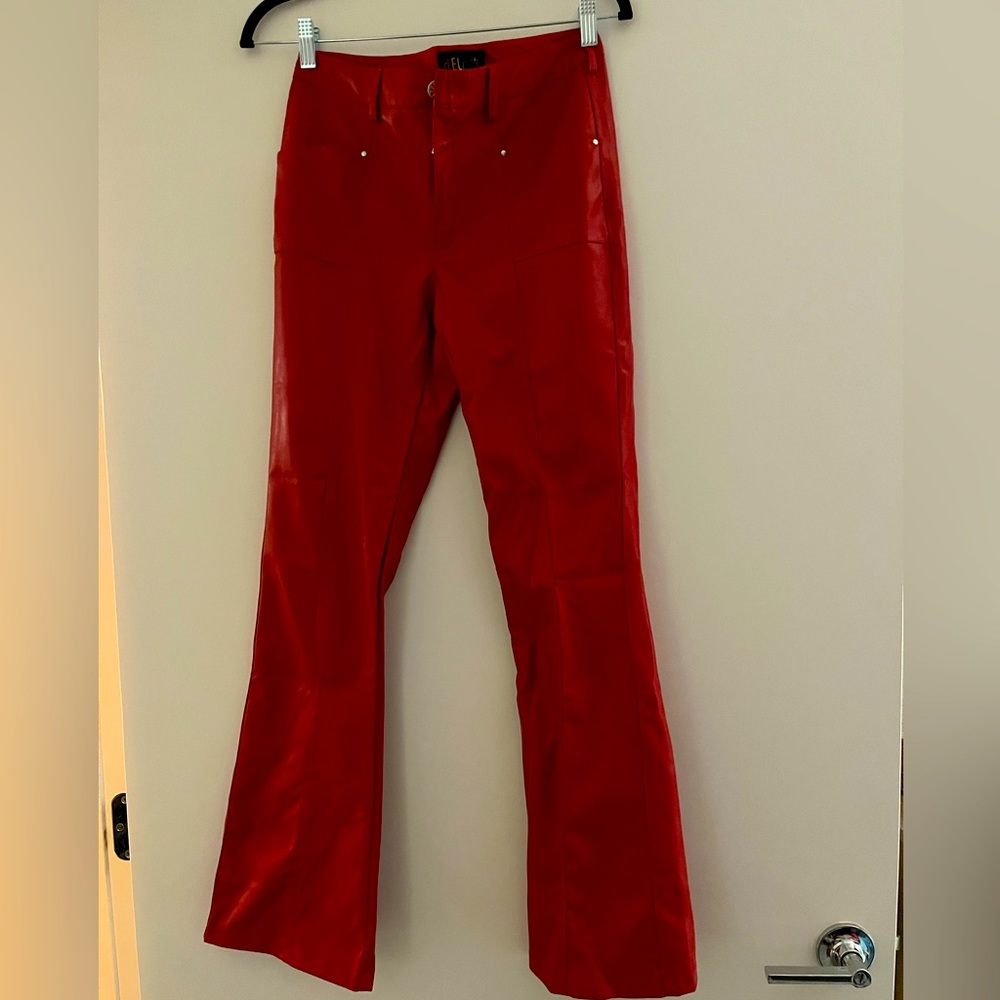 Small red leather pants